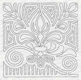 Mola Fleur de Lis Quilting Square (Single Run)