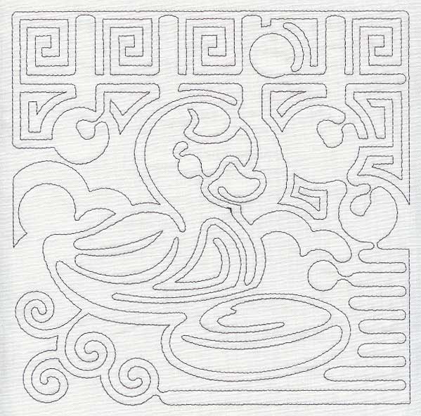 Mola Rubber Ducky Quilting Square (Single Run)