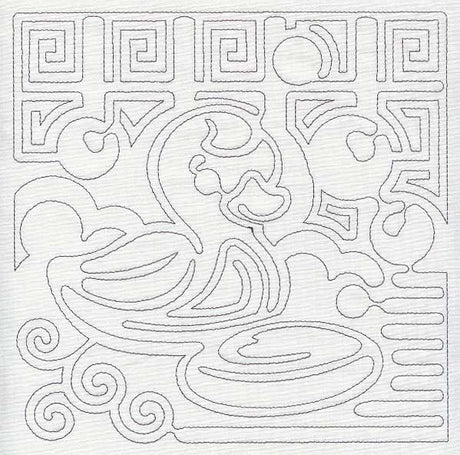 Mola Rubber Ducky Quilting Square (Single Run)