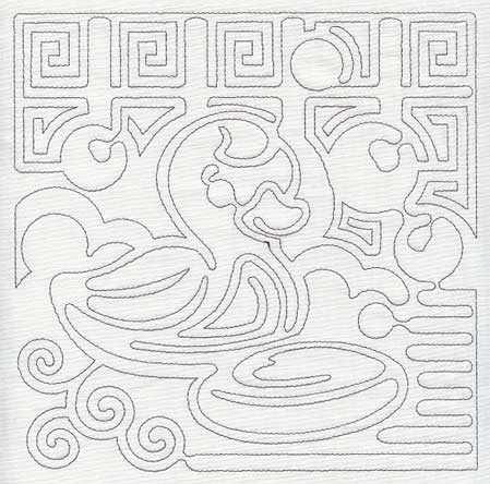 Mola Rubber Ducky Quilting Square (Single Run)