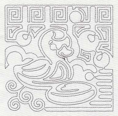 Mola Rubber Ducky Quilting Square (Single Run)