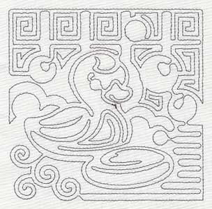 Mola Rubber Ducky Quilting Square (Single Run)