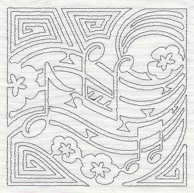 Mola Music Quilting Square (Single Run)