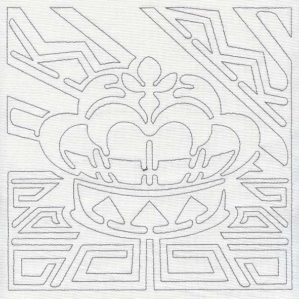 Mola Royal Crown Quilting Square (Single Run)