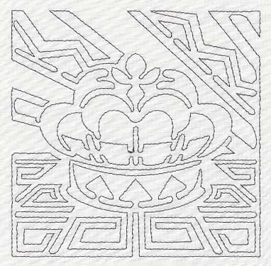 Mola Royal Crown Quilting Square (Single Run)