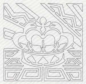 Mola Royal Crown Quilting Square (Single Run)