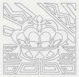 Mola Royal Crown Quilting Square (Single Run)