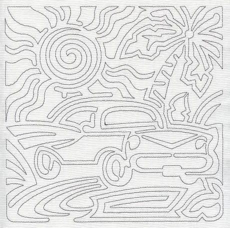 Mola Classic Car Quilting Square (Single Run)