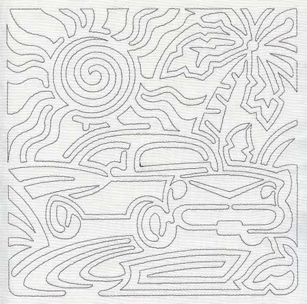 Mola Classic Car Quilting Square (Single Run)