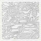 Mola Classic Car Quilting Square (Single Run)
