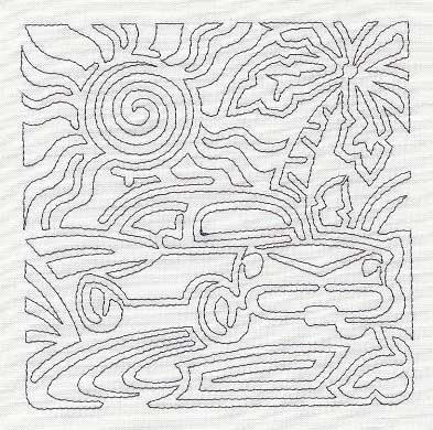 Mola Classic Car Quilting Square (Single Run)