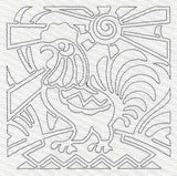 Mola Rooster Quilting Square (Single Run)