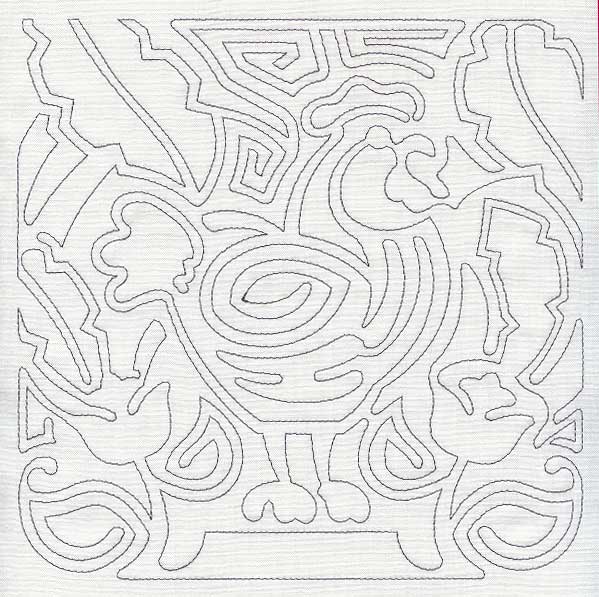 Mola Hen Quilting Square (Single Run)