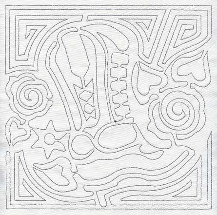 Mola Cowboy Boot Quilting Square (Single Run)