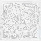 Mola Cowboy Boot Quilting Square (Single Run)