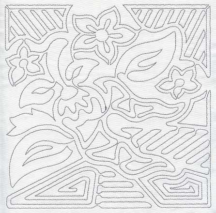 Mola Chili Pepper Quilting Square (Single Run)