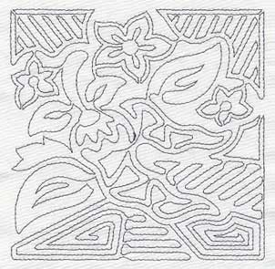 Mola Chili Pepper Quilting Square (Single Run)