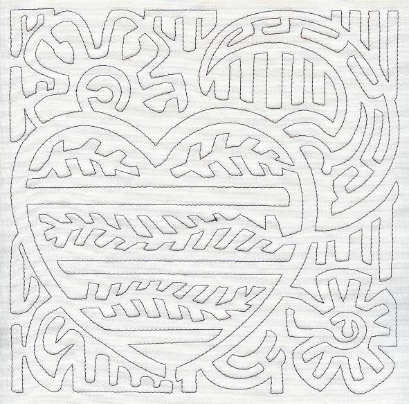 Mola Love Quilting Square (Single Run)