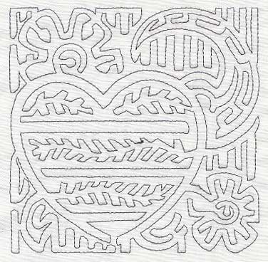 Mola Love Quilting Square (Single Run)