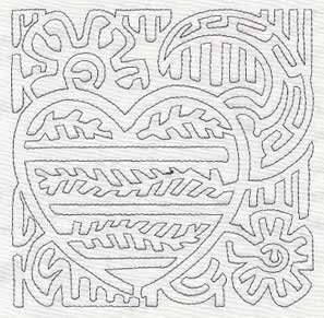 Mola Love Quilting Square (Single Run)