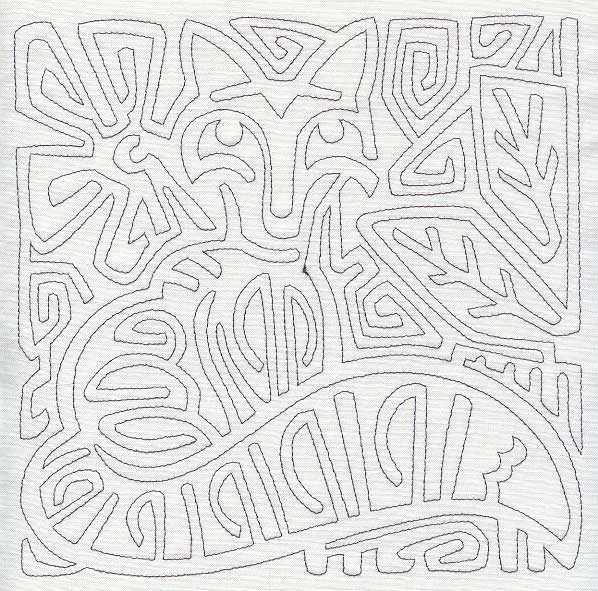 Mola Retro Fox Quilting Square (Single Run)