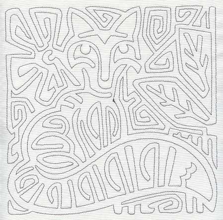 Mola Retro Fox Quilting Square (Single Run)