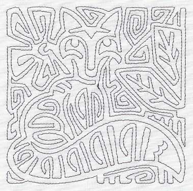 Mola Retro Fox Quilting Square (Single Run)