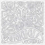 Mola Retro Fox Quilting Square (Single Run)