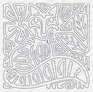 Mola Retro Fox Quilting Square (Single Run)