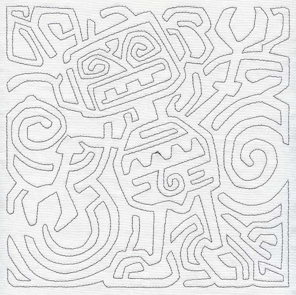 Mola Rockin' Robot Quilting Square (Single Run)