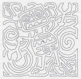 Mola Rockin' Robot Quilting Square (Single Run)