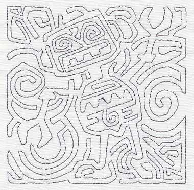 Mola Rockin' Robot Quilting Square (Single Run)