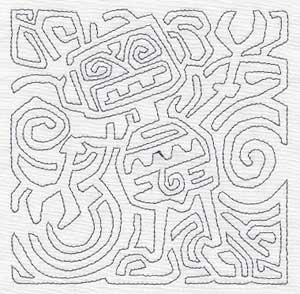 Mola Rockin' Robot Quilting Square (Single Run)