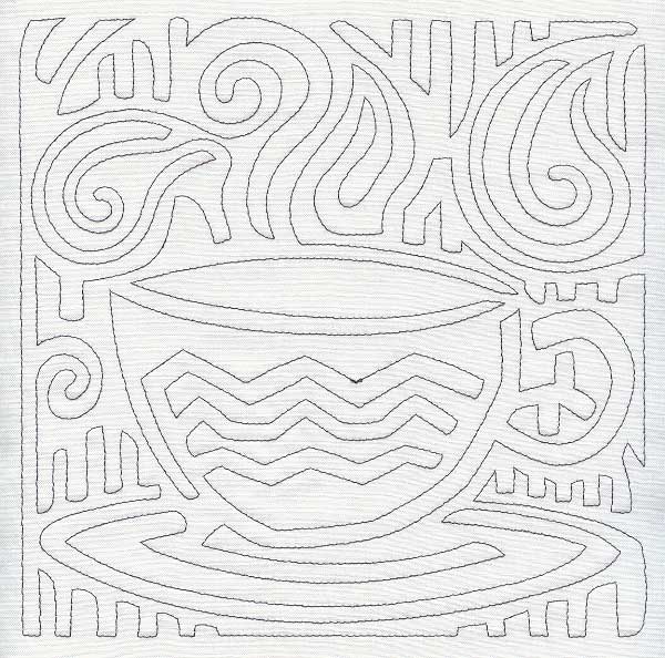 Mola Cuppa Joe Quilting Square (Single Run)