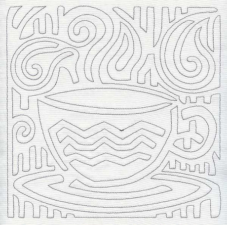 Mola Cuppa Joe Quilting Square (Single Run)
