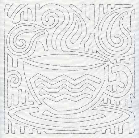 Mola Cuppa Joe Quilting Square (Single Run)