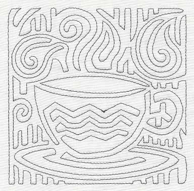 Mola Cuppa Joe Quilting Square (Single Run)