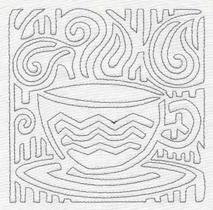 Mola Cuppa Joe Quilting Square (Single Run)