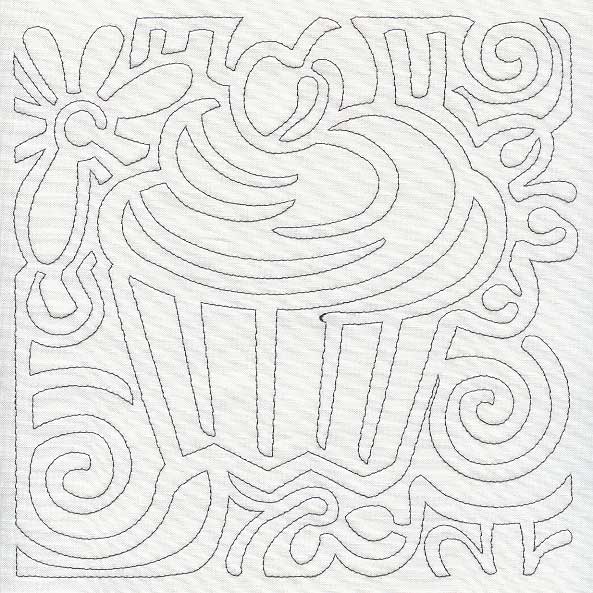 Mola Cupcake Quilting Square (Single Run)