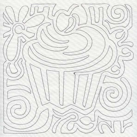 Mola Cupcake Quilting Square (Single Run)
