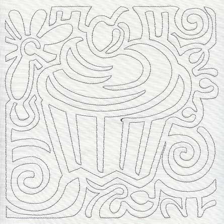 Mola Cupcake Quilting Square (Single Run)