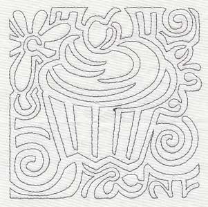 Mola Cupcake Quilting Square (Single Run)