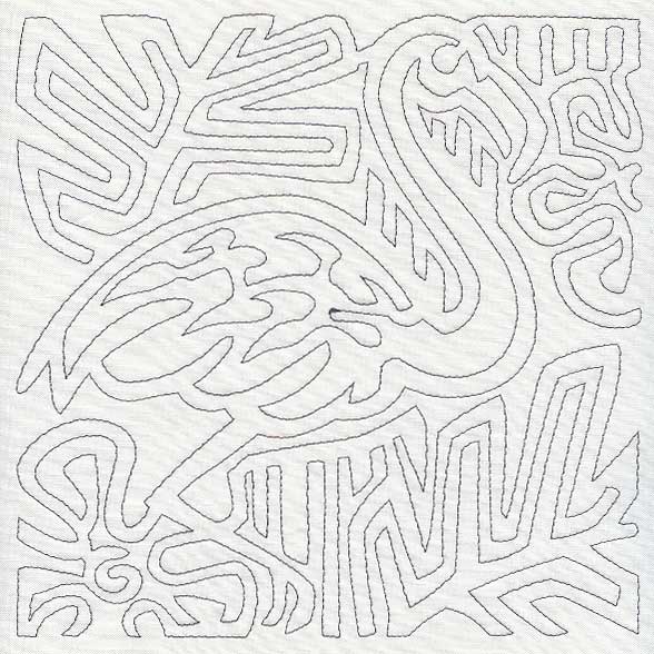 Mola Flamingo Quilting Square (Single Run)