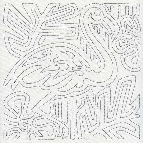 Mola Flamingo Quilting Square (Single Run)