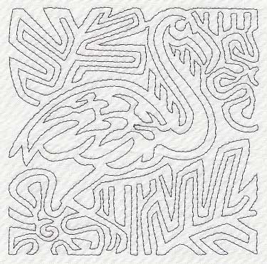 Mola Flamingo Quilting Square (Single Run)