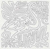 Mola Flamingo Quilting Square (Single Run)
