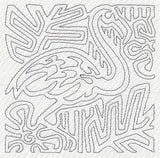 Mola Flamingo Quilting Square (Single Run)