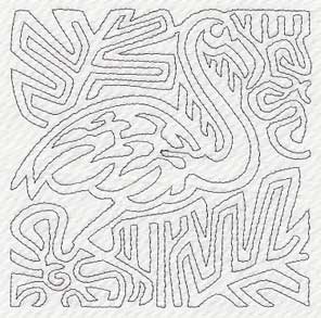 Mola Flamingo Quilting Square (Single Run)