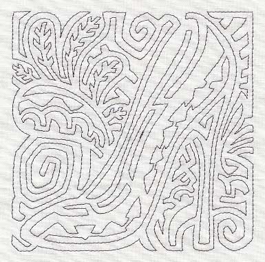 Mola Diva Shoe Quilting Square (Single Run)