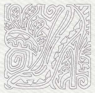 Mola Diva Shoe Quilting Square (Single Run)